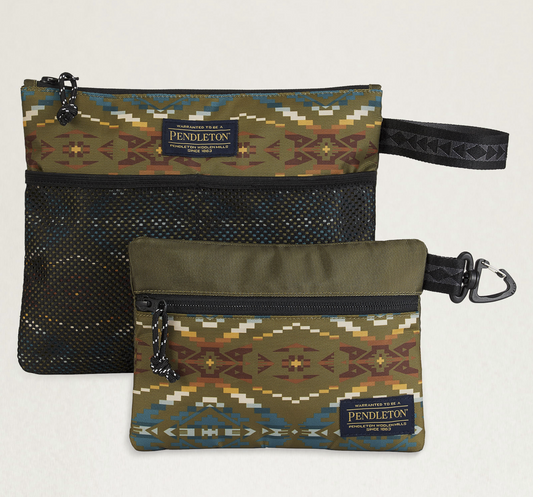 Pendleton Carico Lake Olive Zip Pouch Set