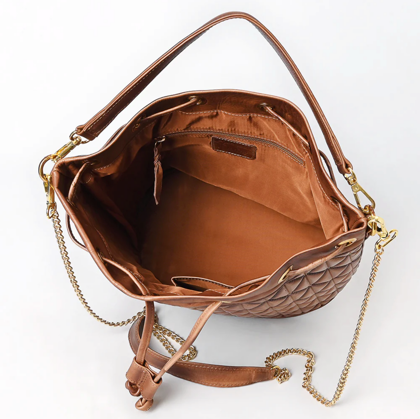 American Darling | Chain Strap Quilted Bucket Bag