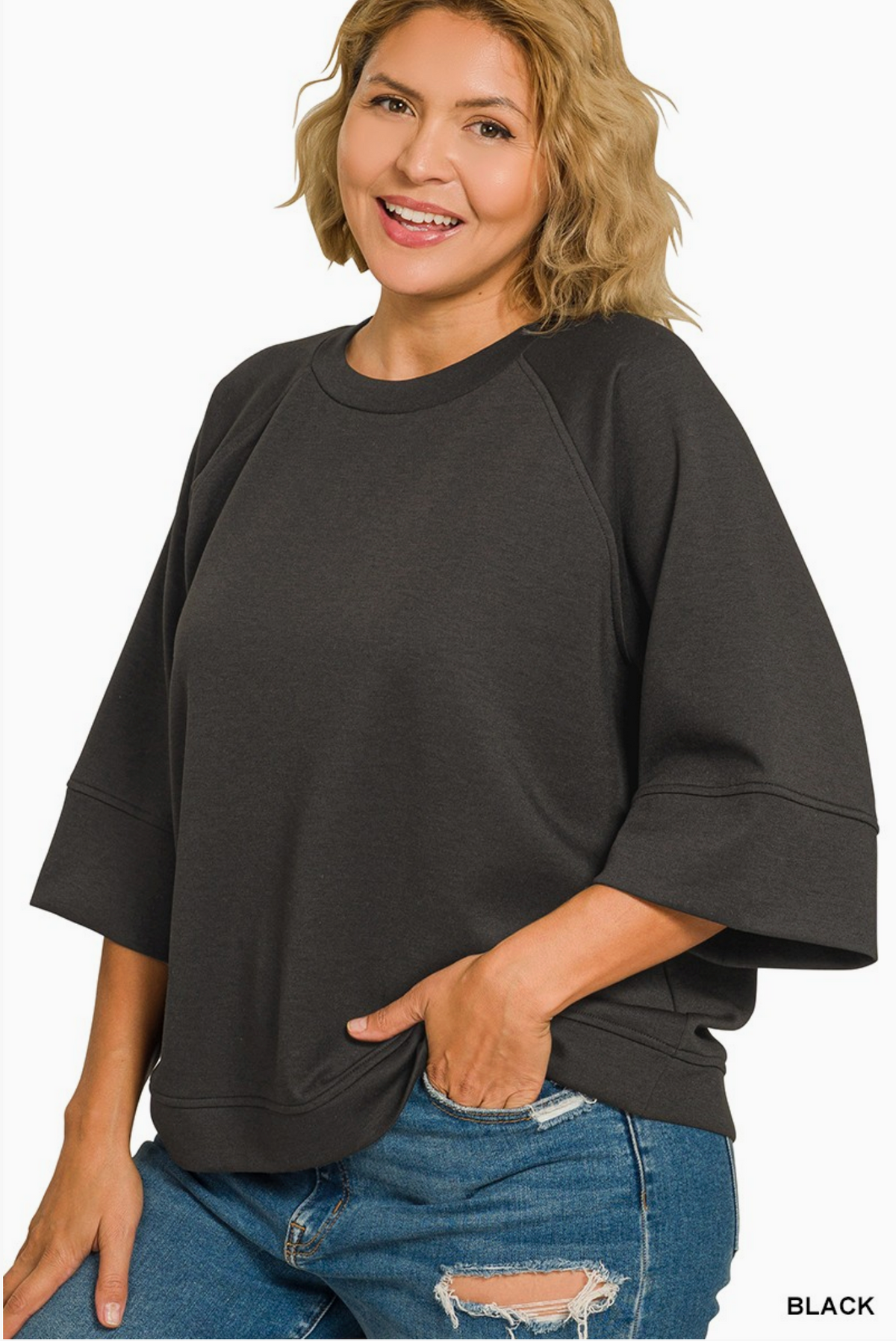 Scuba 3/4 Sleeve Raglan Pullover