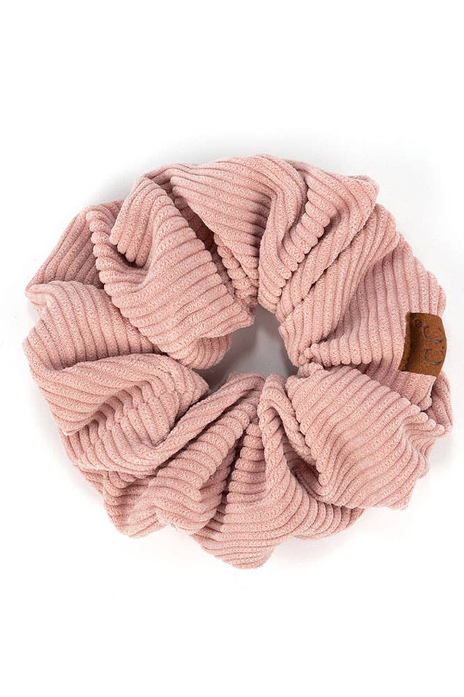 Corduroy Solid Color Soft Scrunchies | Black