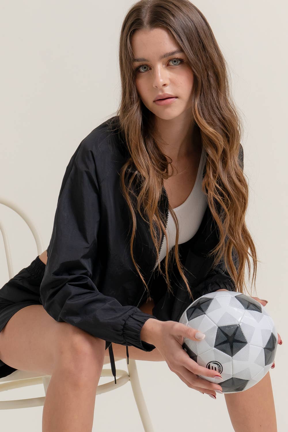 Long Sleeve Cropped Anorak Jacket