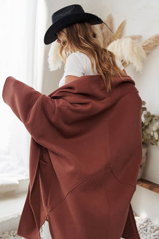 Oversized Cardigan with Scarf Detail | Hazelnut