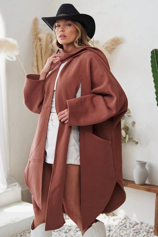 Oversized Cardigan with Scarf Detail | Hazelnut