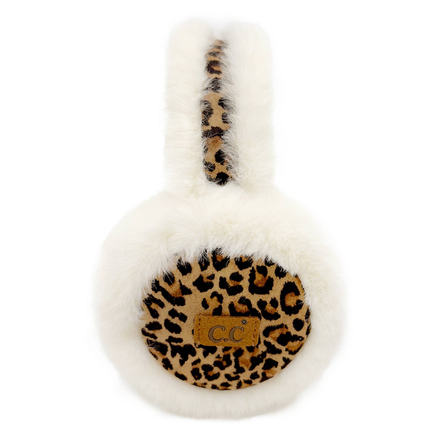 Leopard Pattern Faux Suede & Faux Fur Earmuff