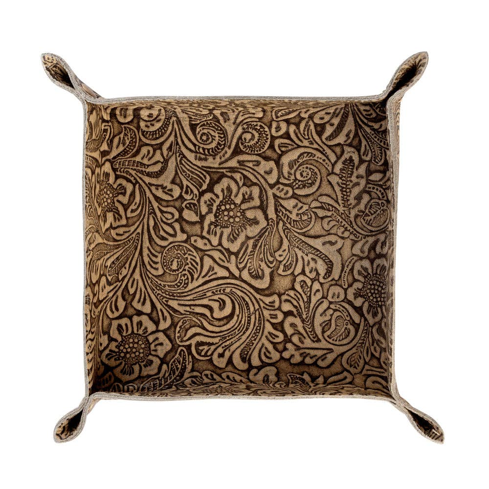Copperwind Leather Tray in Antique Brown