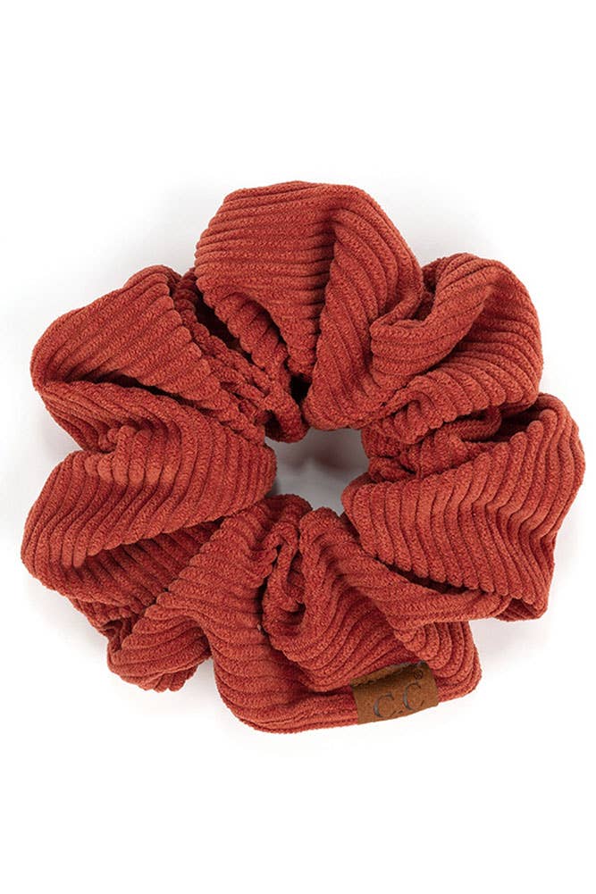 Corduroy Solid Color Soft Scrunchies | Burnt Henna
