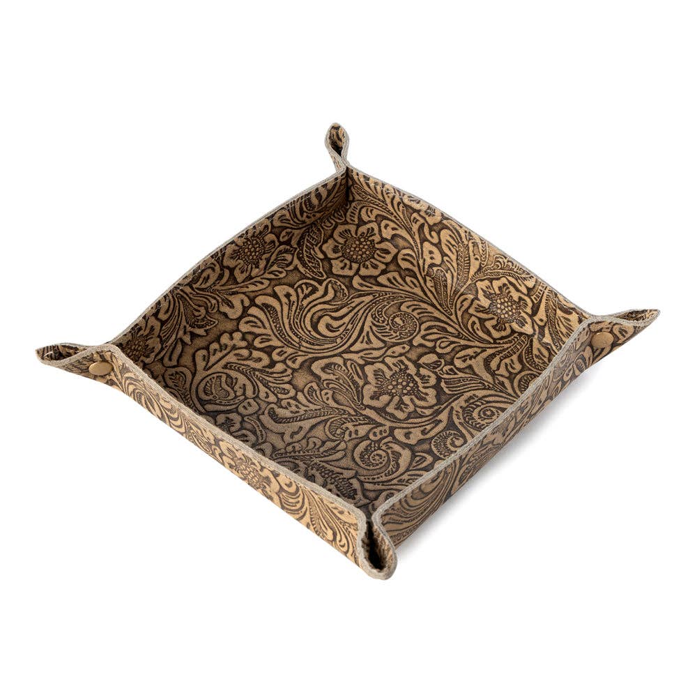 Copperwind Leather Tray in Antique Brown