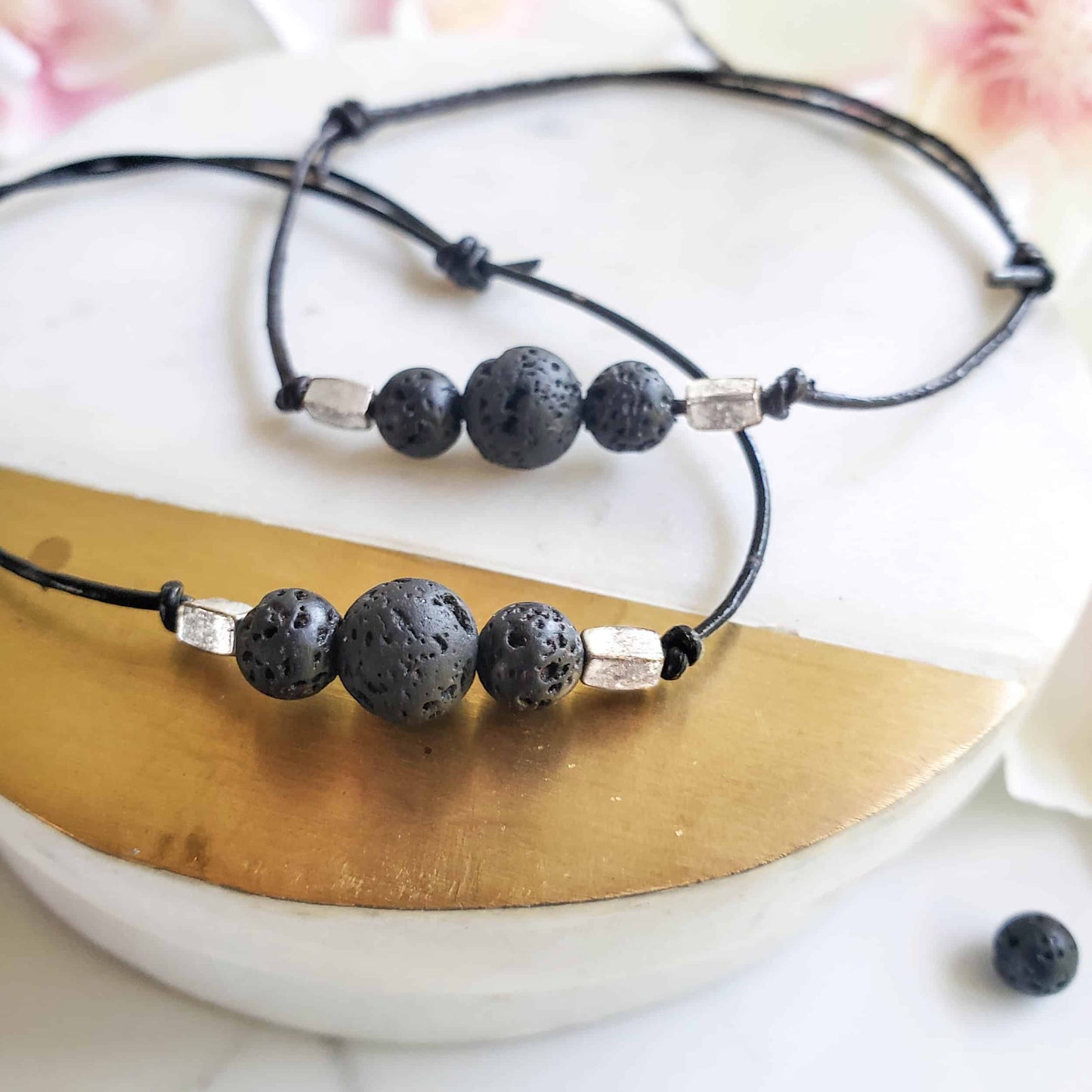 Lava Rock Diffuser Bracelet | Adult - {Black}