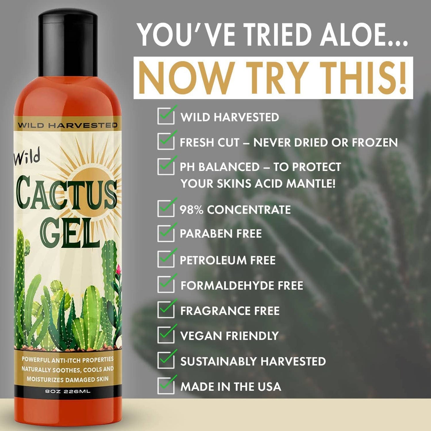 Wild Harvested Cactus Gel