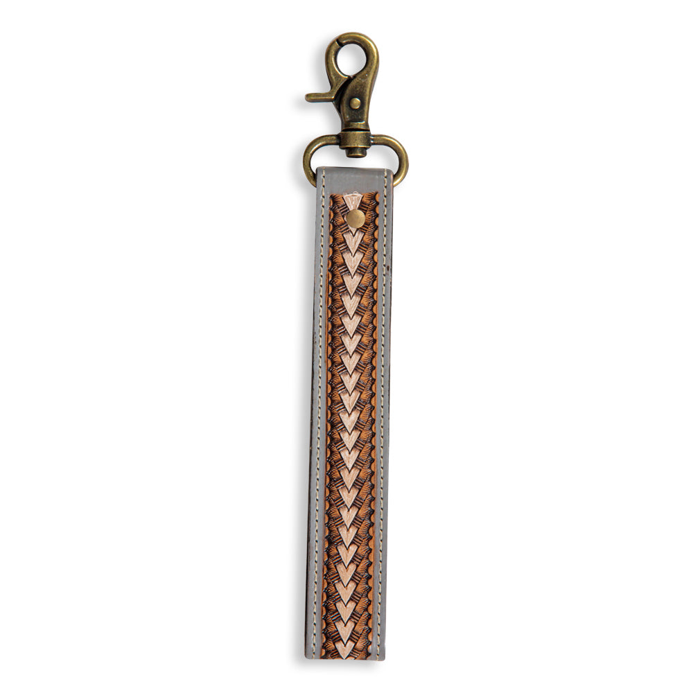 Myra | Diamond Shine Hand-Tooled Strap Key Fob