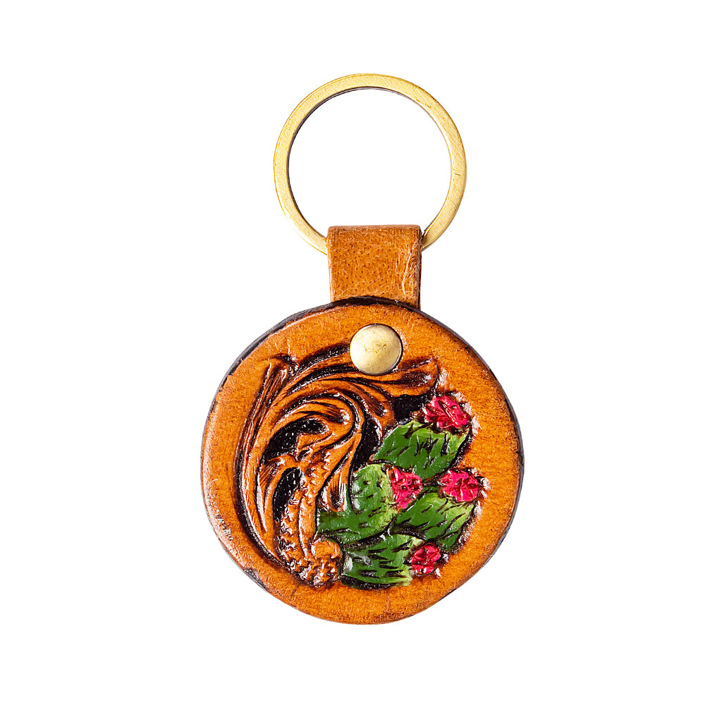 Myra | Four Blooms Hand-tooled Key Fob