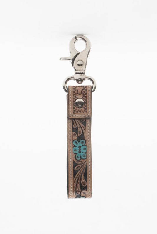 Myra | Oregon Way Hand-tooled Leather Key Fob