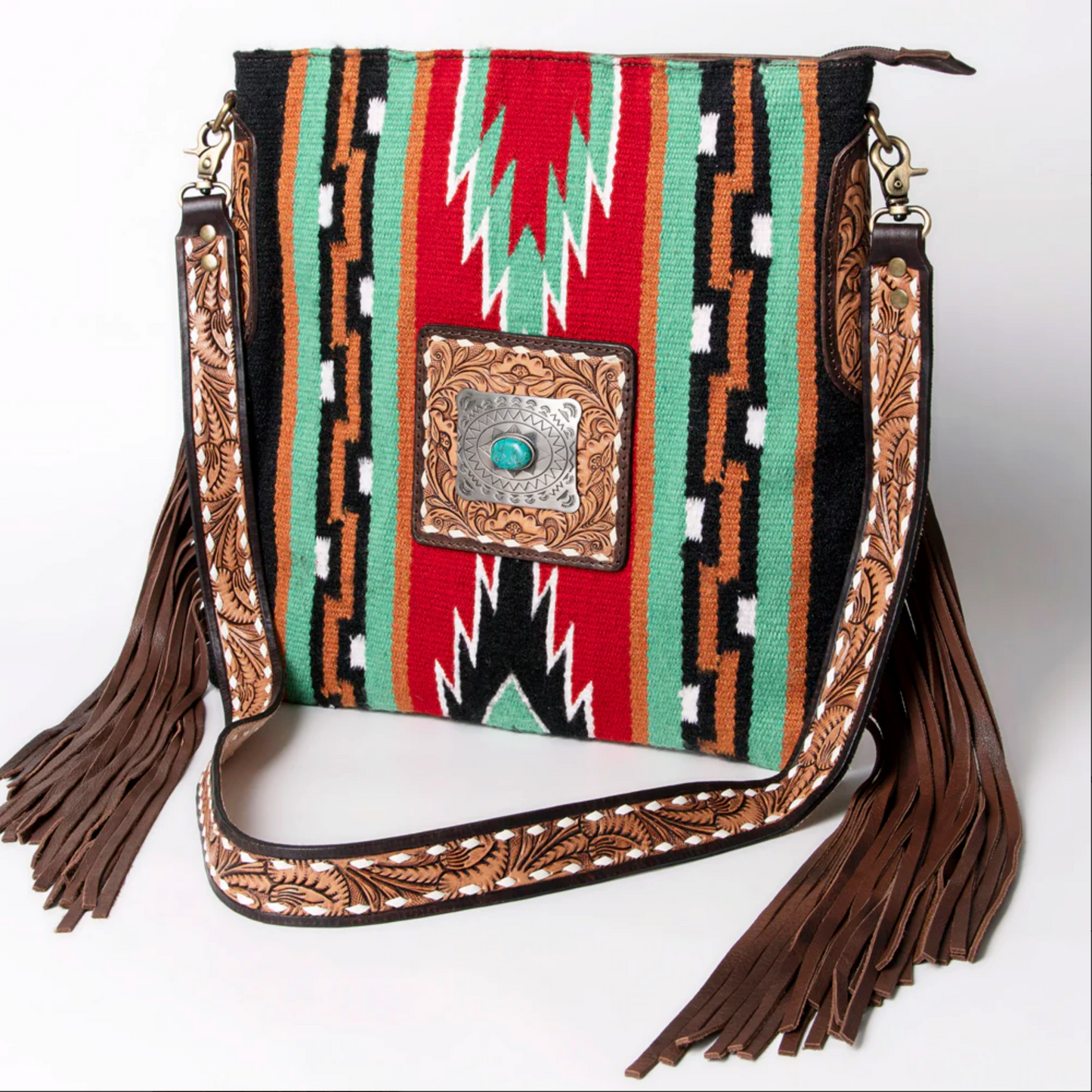 American Darling | Saddle Blanket & Genuine Leather Crossbody Bag