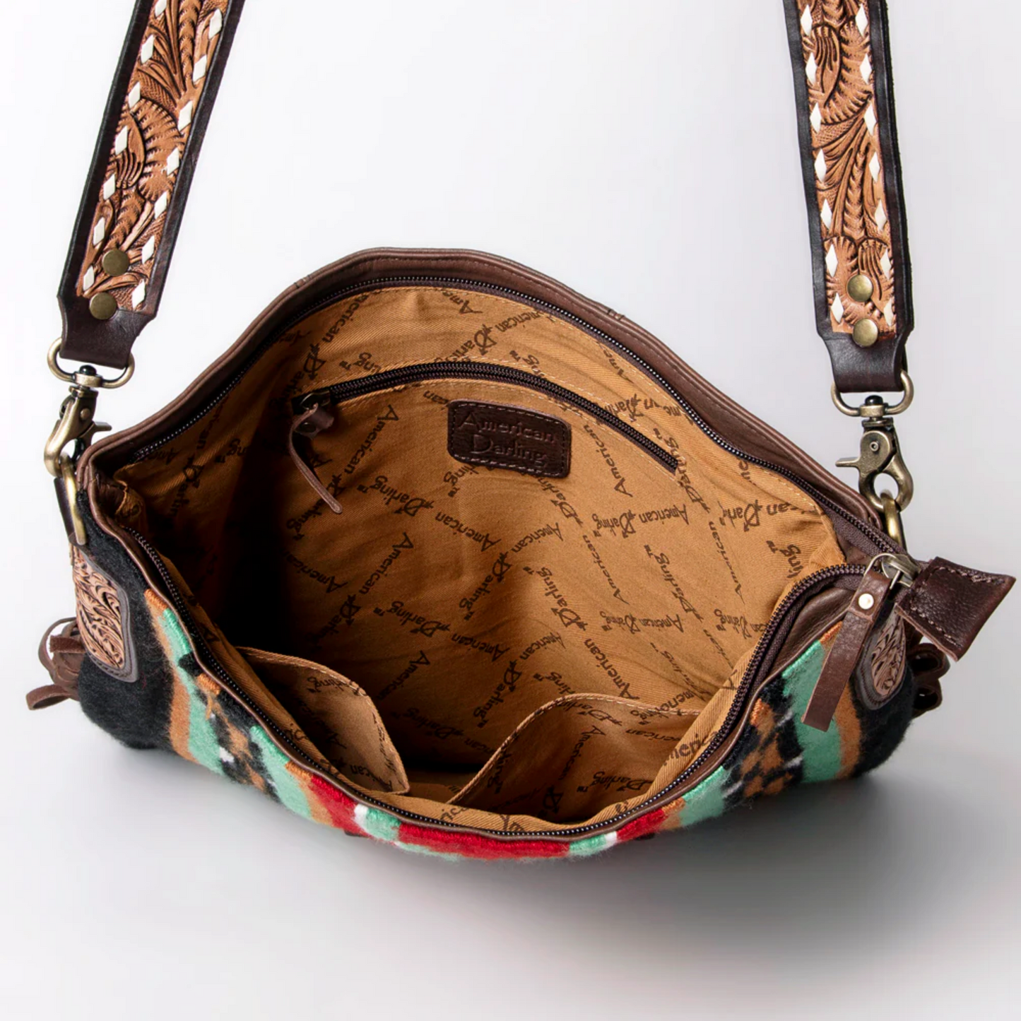 American Darling | Saddle Blanket & Genuine Leather Crossbody Bag