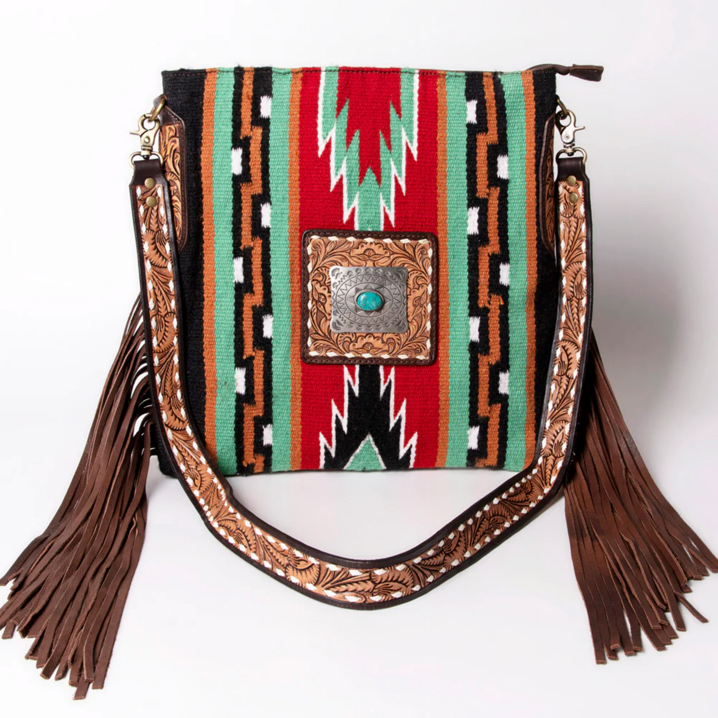 American Darling | Saddle Blanket & Genuine Leather Crossbody Bag