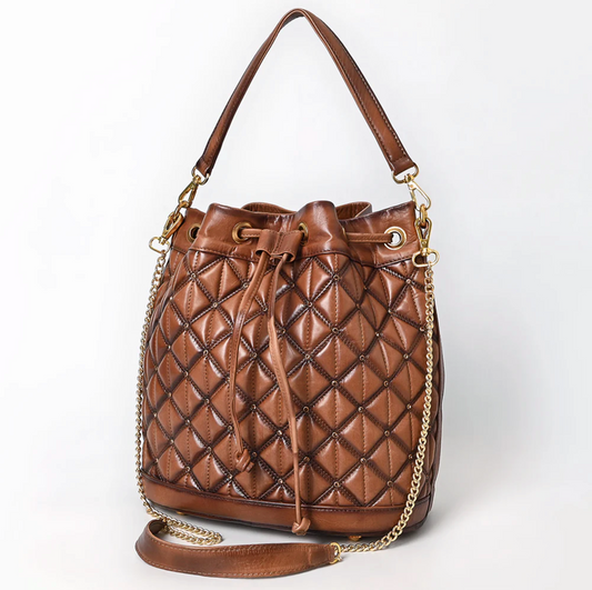 American Darling | Chain Strap Genuine Leather Bucket Bag