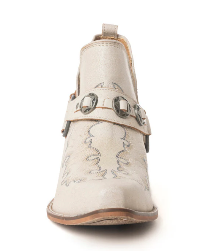 MYRA | Western Ember Leather Embroidered Booties Sz 8