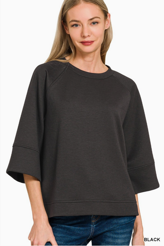 Scuba 3/4 Sleeve Raglan Pullover