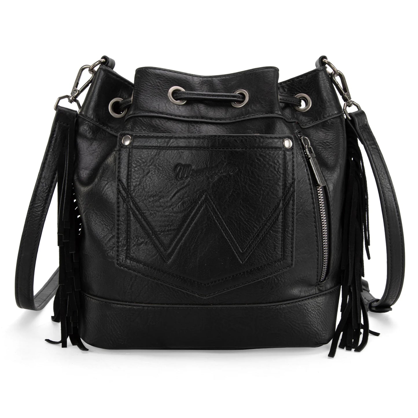 Wrangler Southwestern Drawstring Crossbody Bag | Black