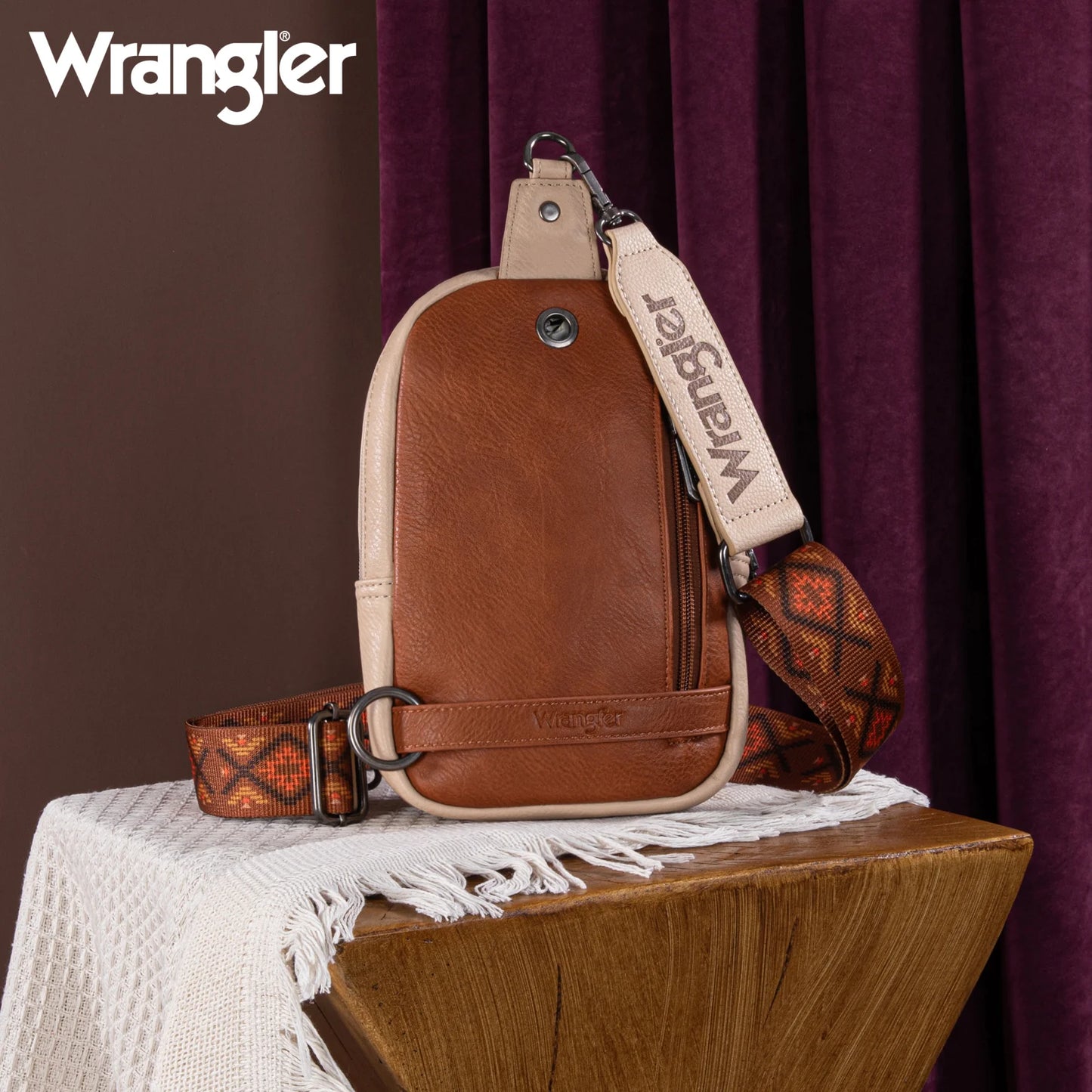 Wrangler Southwestern Sling Bag | Beige/Brown