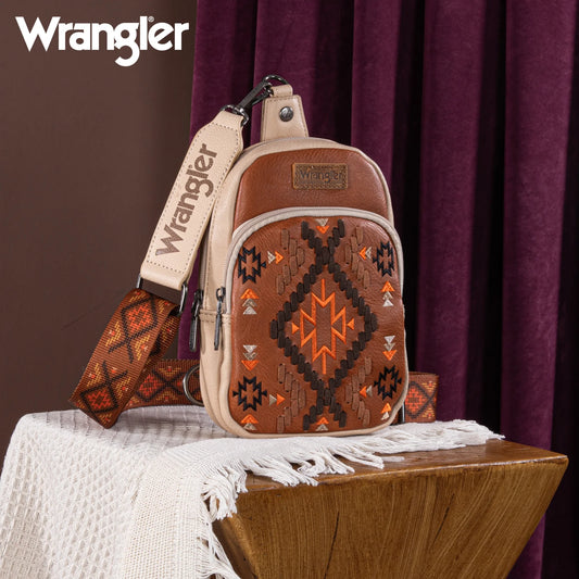 Wrangler Southwestern Sling Bag | Beige/Brown