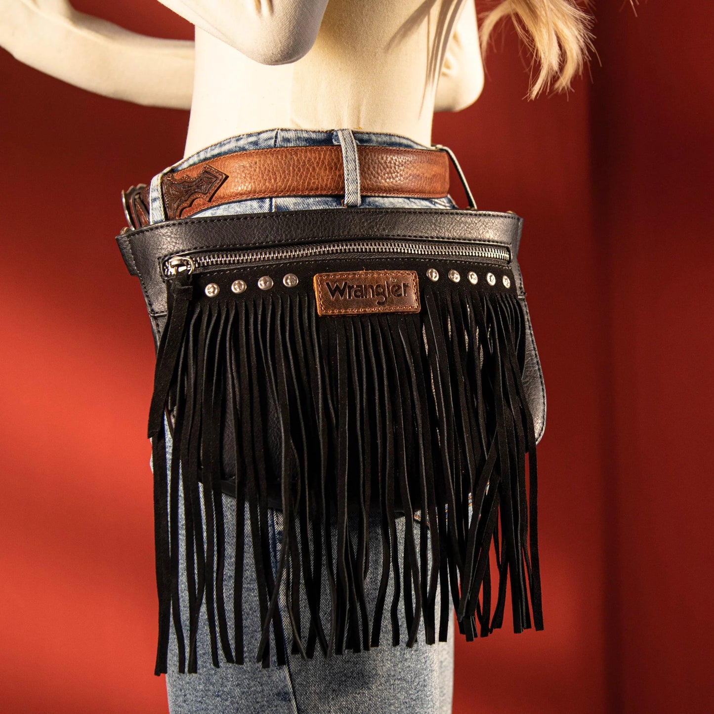 Wrangler Fringe Belt Bag | Black