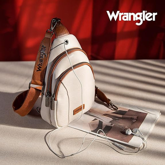 Wrangler Dual Sling Bag | Beige/Brown