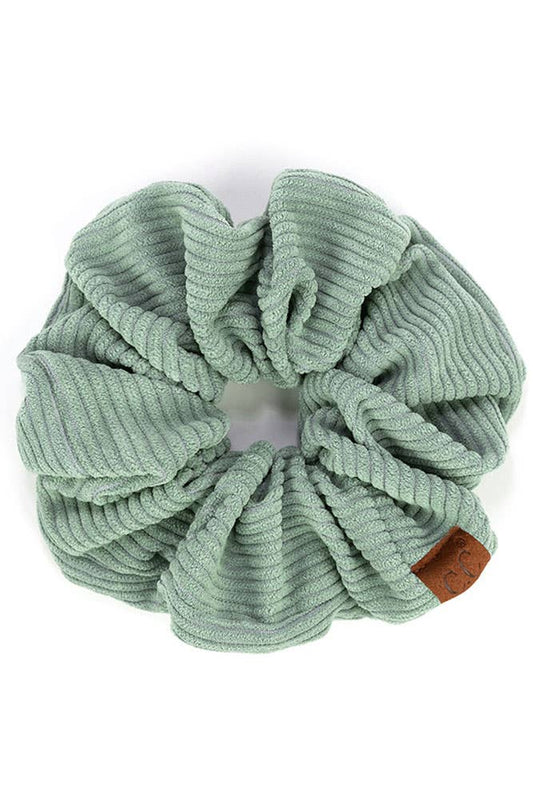 Corduroy Solid Color Soft Scrunchies | Winter Mint