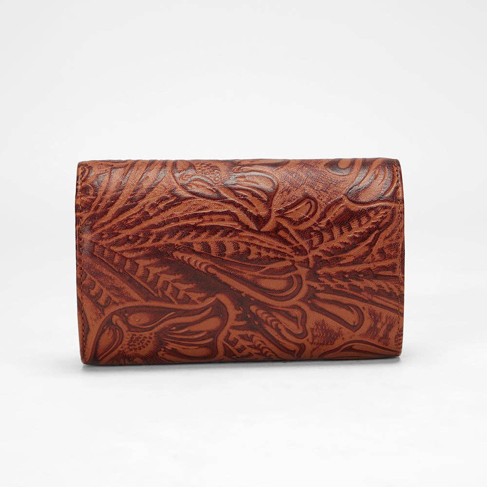 LOYAL WEST Canyon Embossed Leather Jewelry Case | Brown