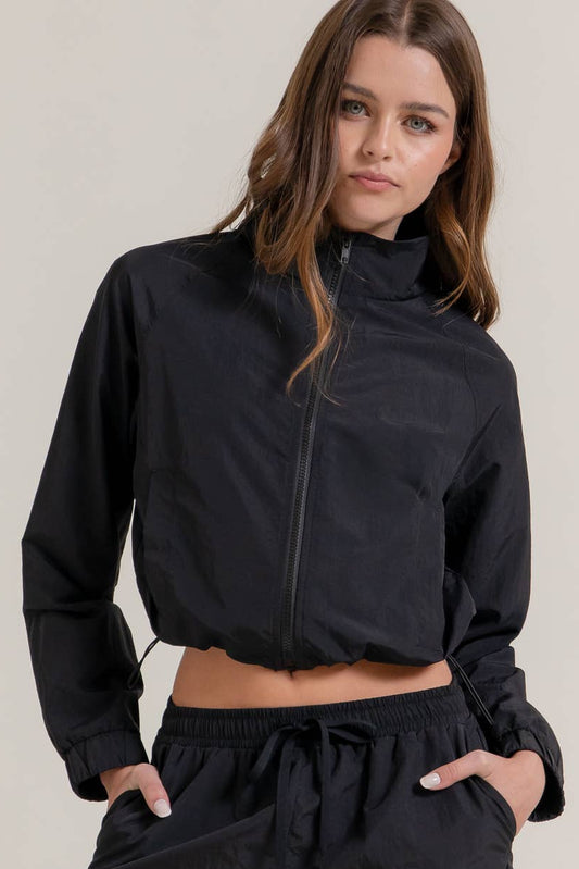 Long Sleeve Cropped Anorak Jacket