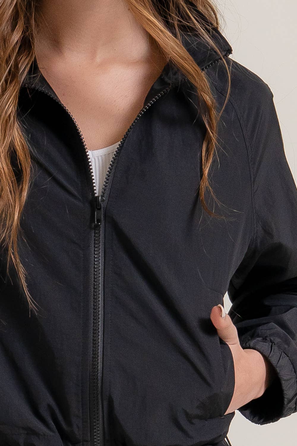 Long Sleeve Cropped Anorak Jacket