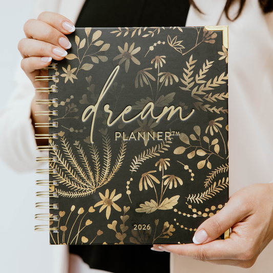2026 Golden Floral Dream Planner (Horizontal Layout)