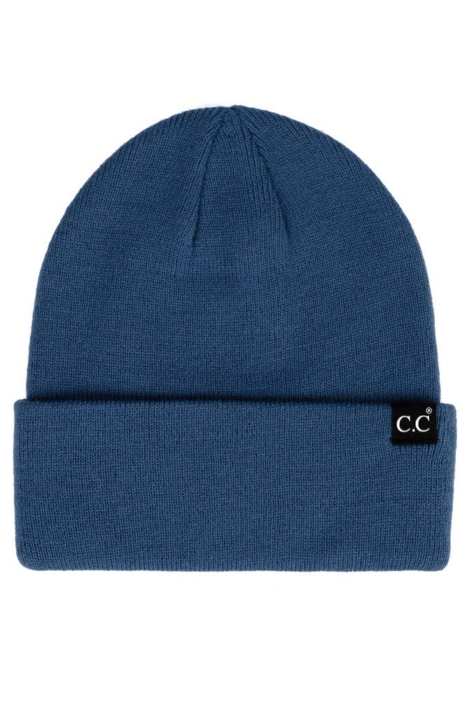 Solid Cuff Beanie Hat: CH Brown