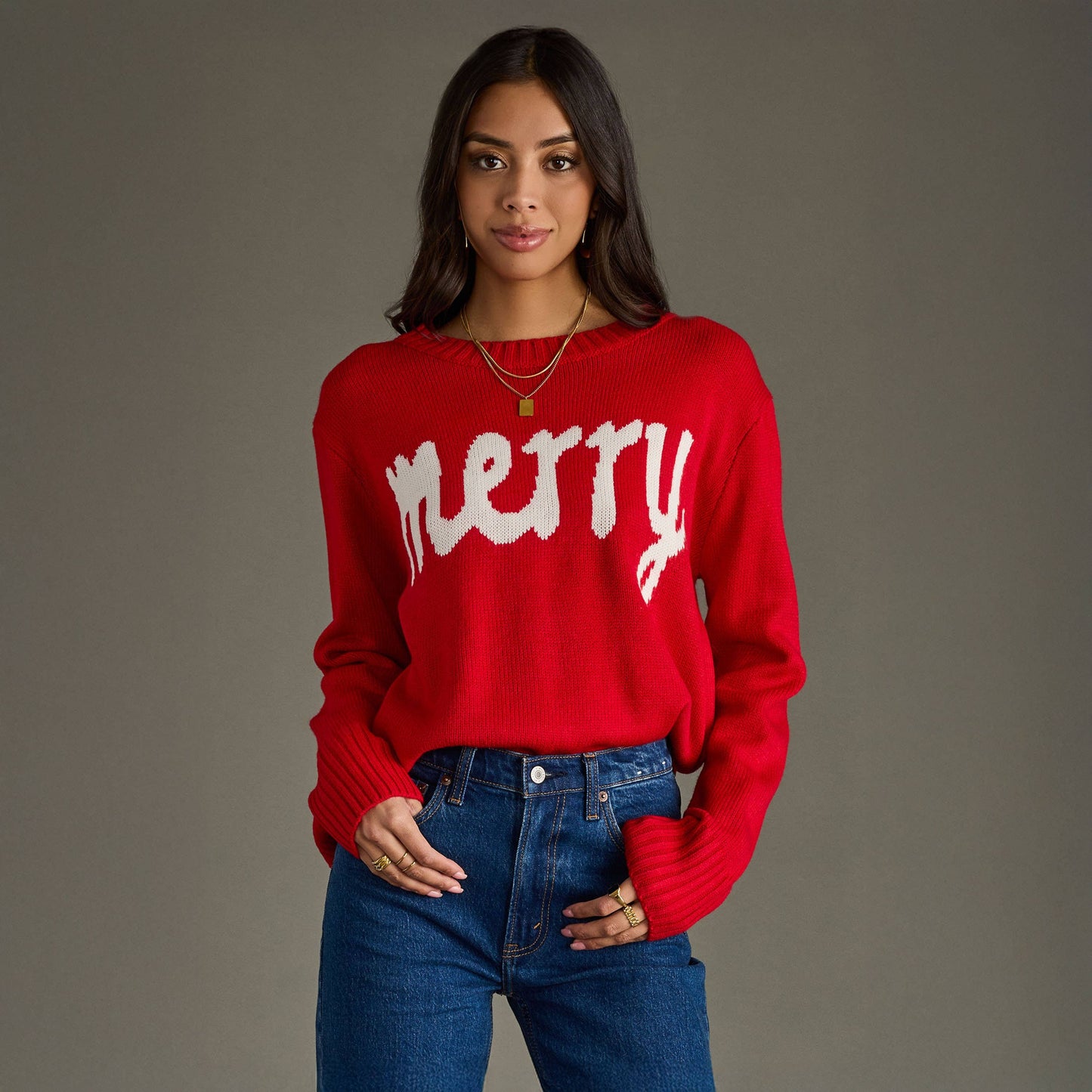 Merry Sweater | Red + White