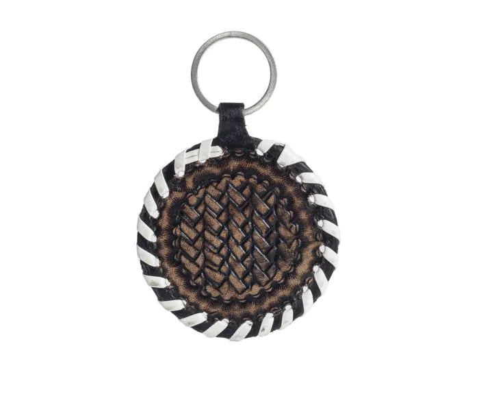 Myra | Protector Charm Leather Key Fob in Coal